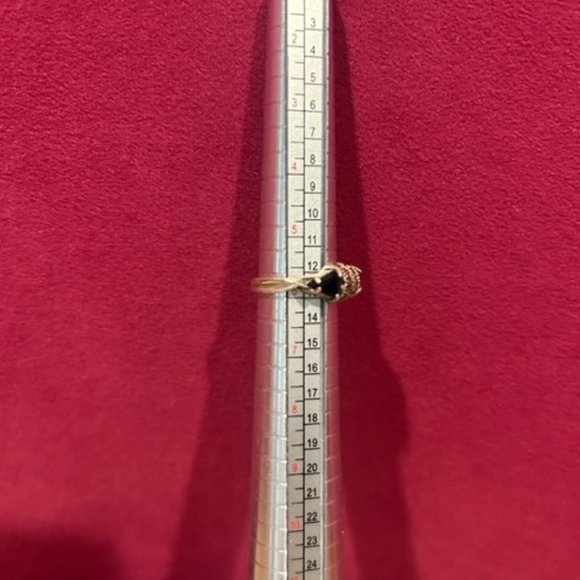 VTG 925 Sterling Black Onyx Marcasite RING - Picture 5 of 10